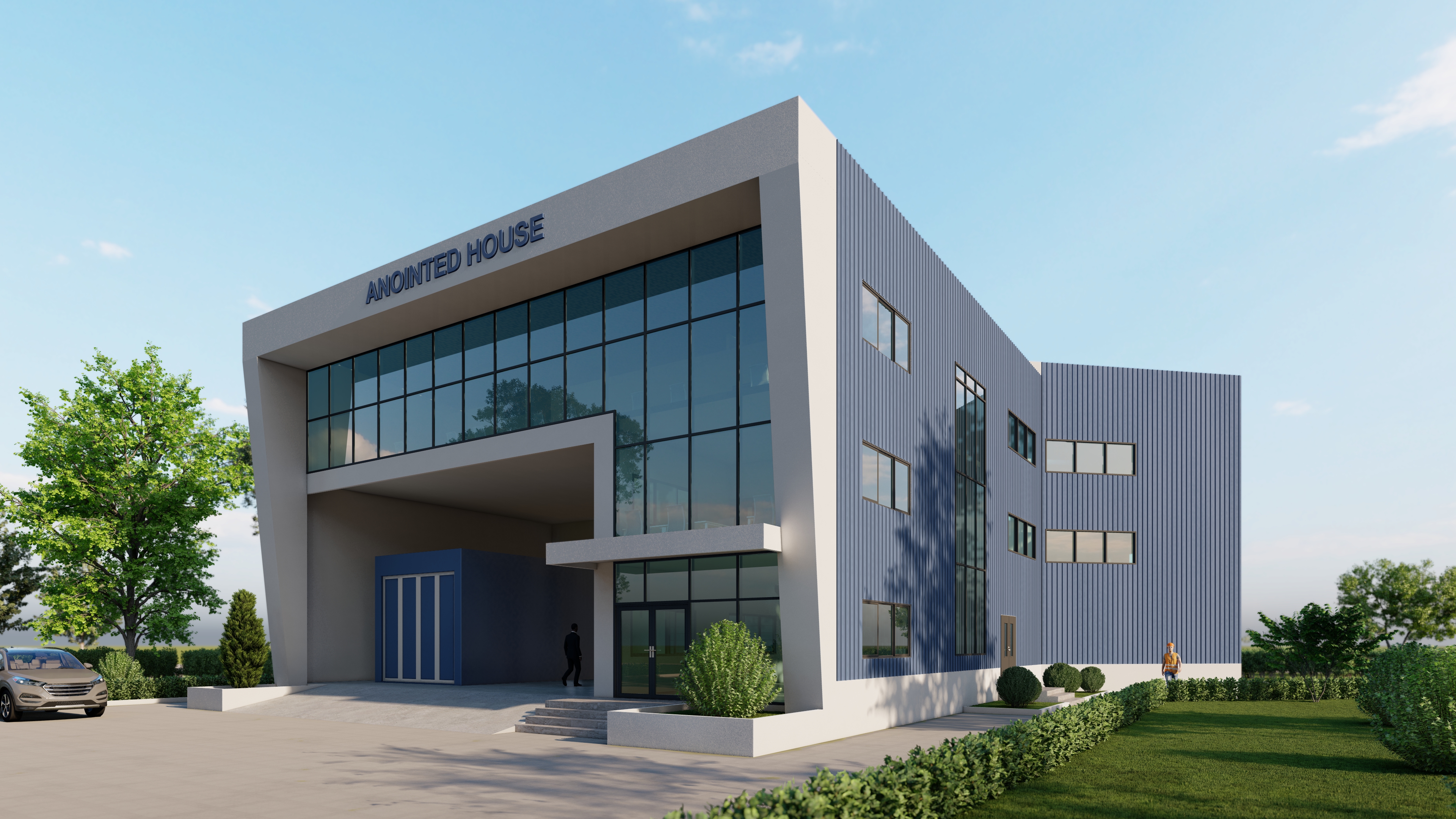 rendering of an industrial building